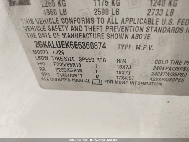 2GKALUEK6E6360874 GMC Terrain Denali
