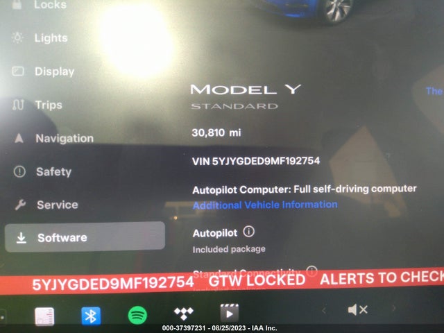 5YJYGDED9MF192754 Tesla Model Y Standard Range