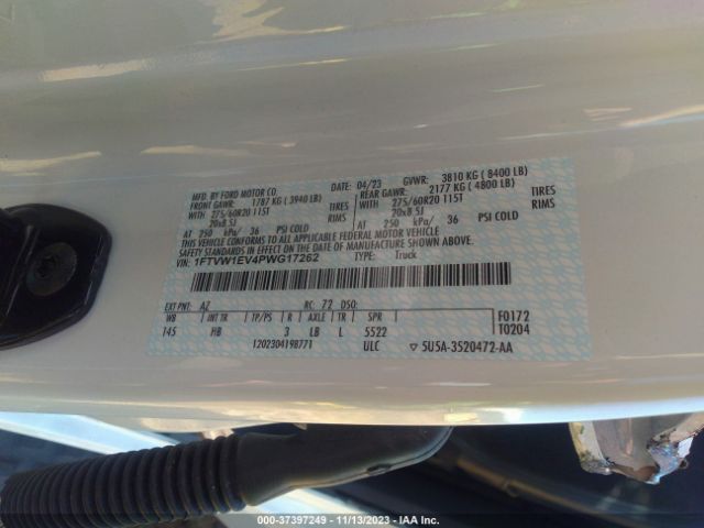1FTVW1EV4PWG17262 Ford F-150 Lightning Lariat