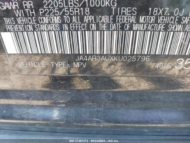 JA4AR3AUXKU025796 Mitsubishi Outlander Sport 2.0