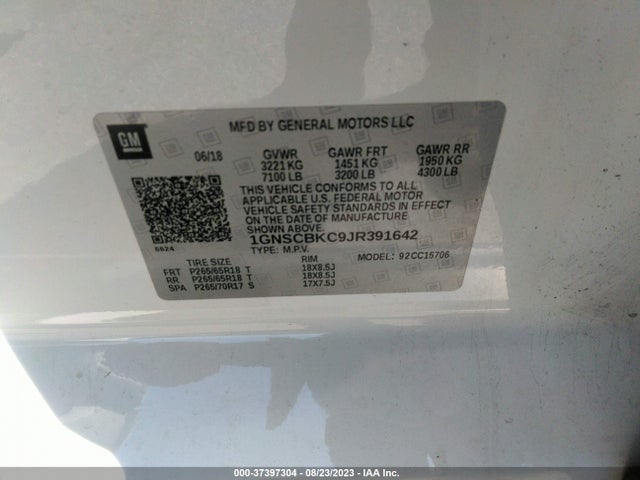 Chevrolet Tahoe Lt 2018 1GNSCBKC9JR391642 Image 15