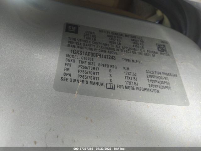 1GKS1AE00ER141243 GMC YUKON SLE