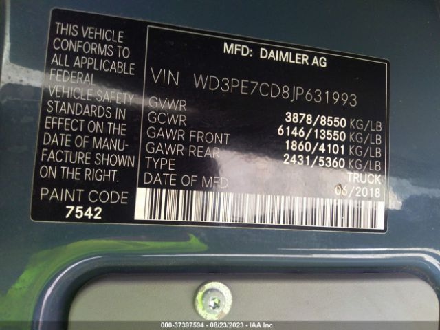 WD3PE7CD8JP631993 Mercedes-Benz SPRINTER CARGO VAN
