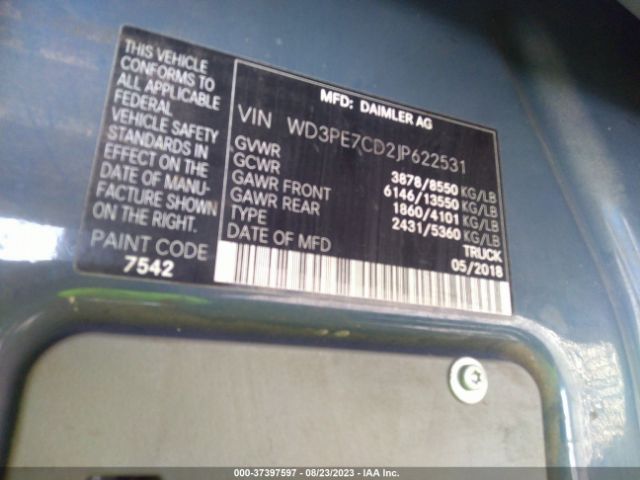 WD3PE7CD2JP622531 Mercedes-Benz SPRINTER CARGO VAN