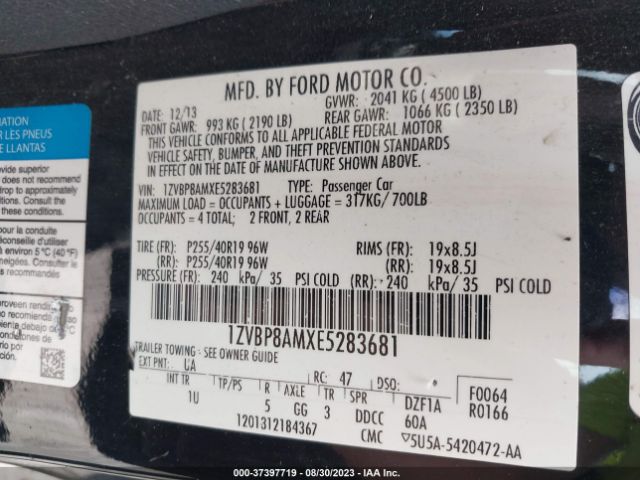 1ZVBP8AMXE5283681 Ford Mustang V6