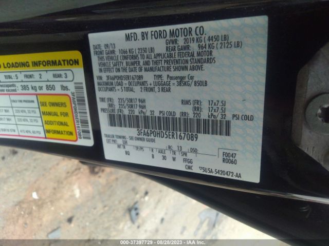 3FA6P0HD5ER167089 Ford FUSION SE