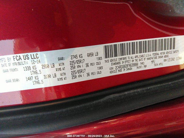 Dodge Grand Caravan Se 2015 2C4RDGBG9FR639880 Image 9