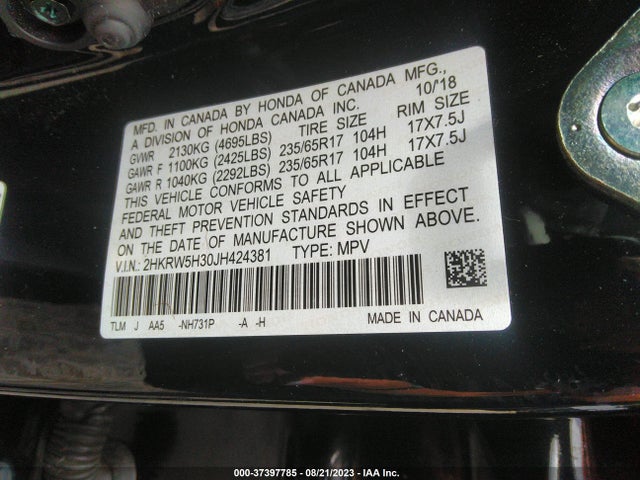 Honda CR-V LX 2018 2HKRW5H30JH424381 Image 9