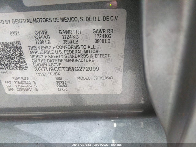 GMC Sierra 1500 Elevation 2021 3GTU9CET3MG272099 Image 9