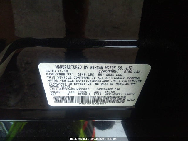 2020 INFINITI Q50 EDITION 30 VIN: JN1EV7AR9LM255016