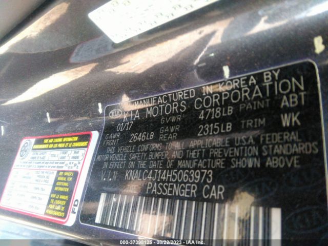 KNALC4J14H5063973 KIA Cadenza Premium
