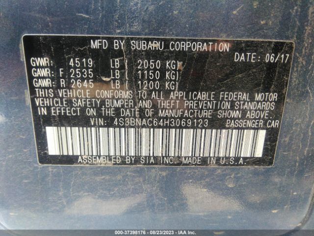 4S3BNAC64H3069123 Subaru Legacy Premium