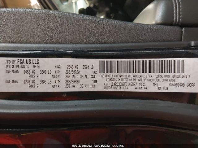 1C4RDJDG0FC145927 Dodge DURANGO LIMITED