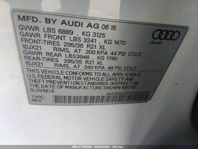 WA1DGAFE3FD030255 Audi Q7 3.0t S Line Prestige