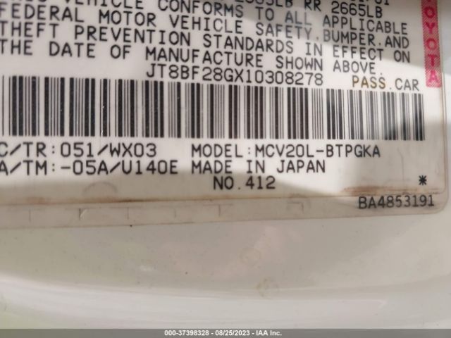 2001 LEXUS ES 300 JT8BF28GX10308278 Photo 8