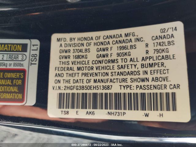2HGFG3B50EH513687 Honda Civic Lx