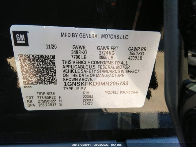 Chevrolet Suburban Premier 2021 1GNSKFKD9MR205783 Image 9