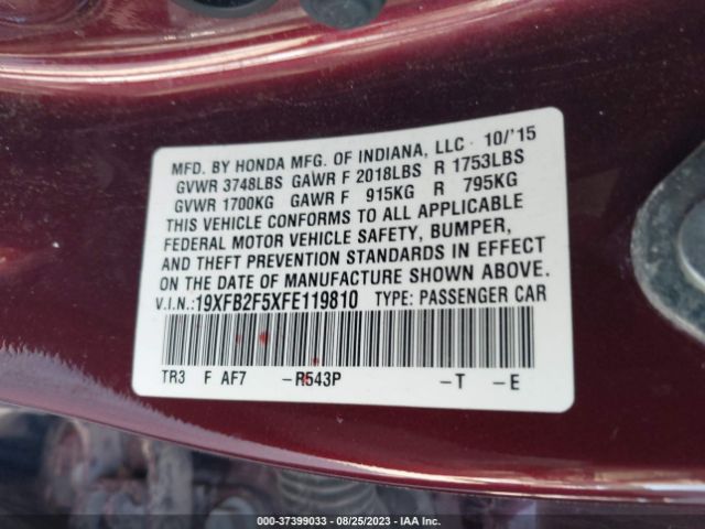 19XFB2F5XFE119810 Honda Civic Sedan Lx