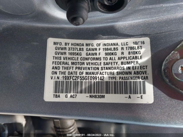 19XFC2F55GE099142 Honda Civic Sedan Lx