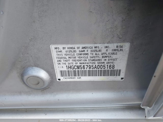 2005 HONDA ACCORD SDN EX/EX-L WITH NAVI VIN: 1HGCM56795A005168