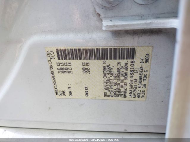 1N4AA5AP5EC488108 Nissan Maxima 3.5 Sv W/premium Pkg