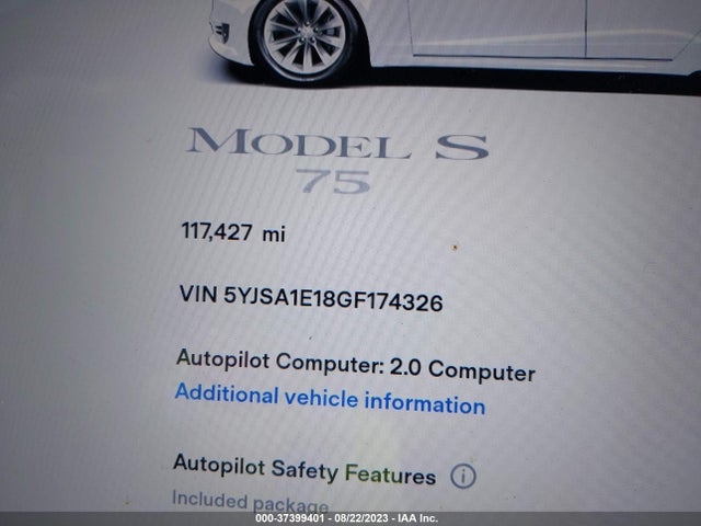 5YJSA1E18GF174326 Tesla Model S 70 Kwh