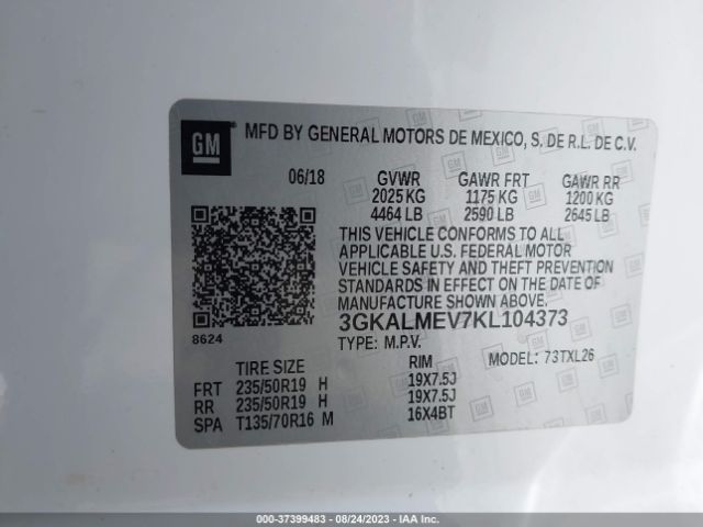 3GKALMEV7KL104373 GMC Terrain Sle