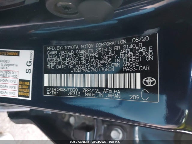 Toyota COROLLA LE 2021 JTDEPMAE7MJ135804 Image 16