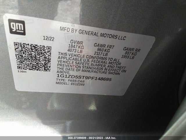 Chevrolet MALIBU LT 2023 1G1ZD5ST9PF148695 Image 15