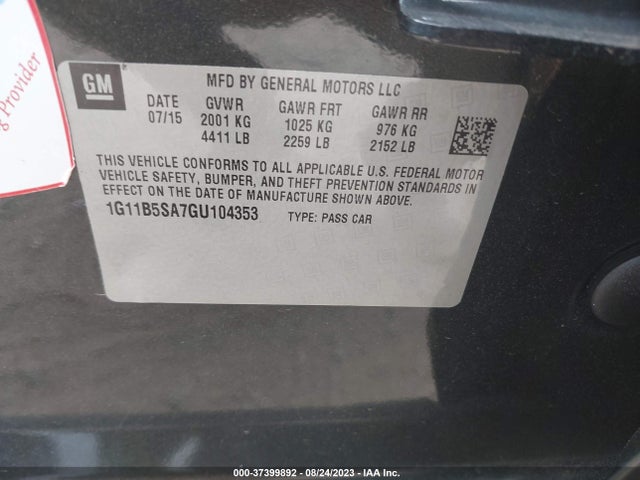 Chevrolet Malibu Limited Ls 2016 1G11B5SA7GU104353 Image 9