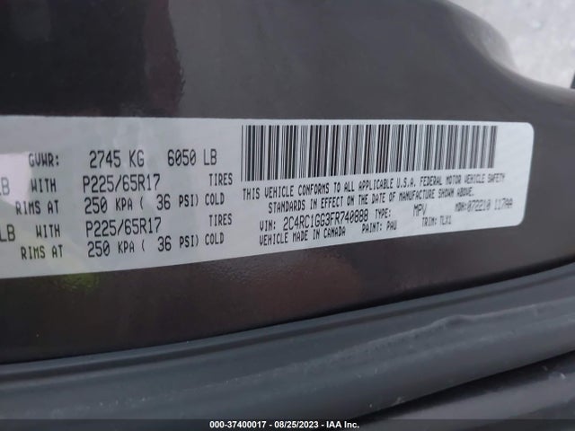 2C4RC1GG3FR740888 Chrysler Town & Country Limited Platinum