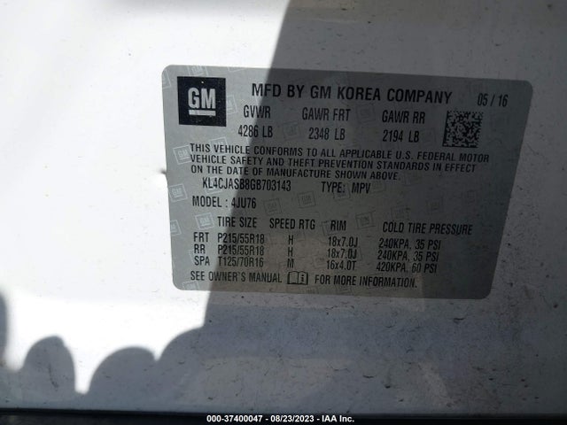 KL4CJASB8GB703143 Buick Encore