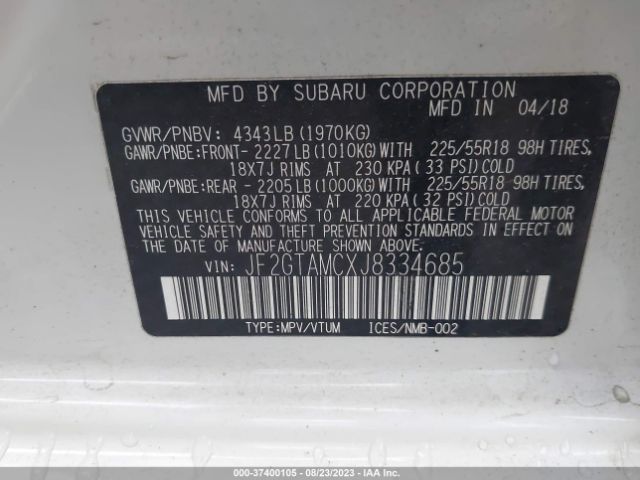 JF2GTAMCXJ8334685 Subaru Crosstrek Limited