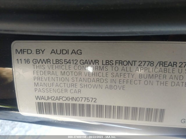 WAUH2AFCXHN077572 Audi A6 Prestige