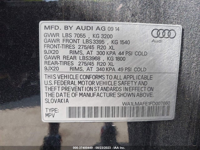 WA1LMAFE1FD007660 Audi Q7 3.0l Tdi Premium Plus