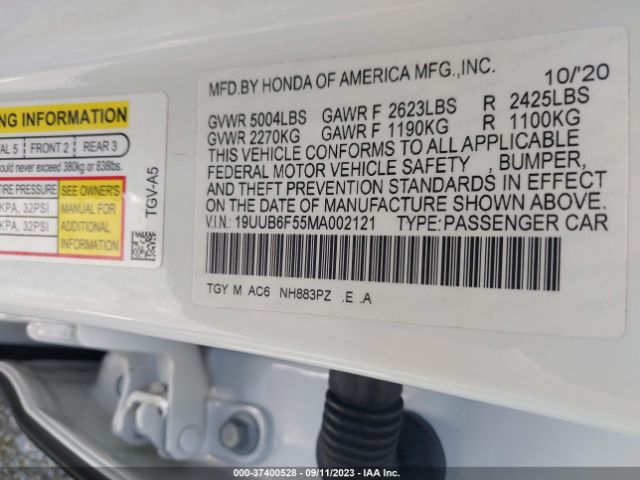 19UUB6F55MA002121 Acura Tlx W/a-spec Package
