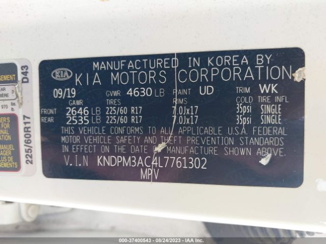 KNDPM3AC4L7761302 KIA Sportage Lx