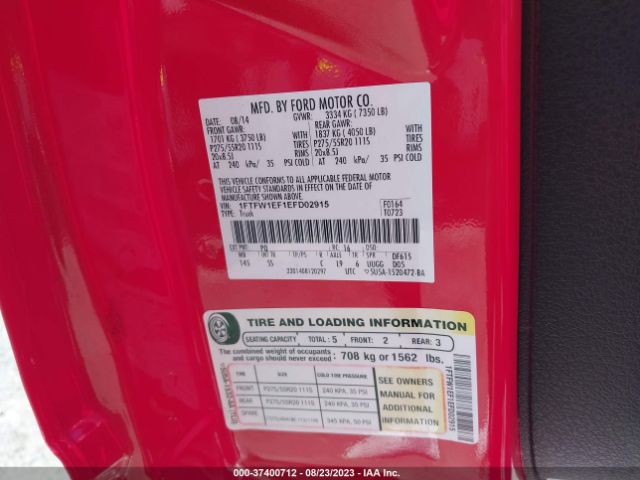 1FTFW1EF1EFD02915 Ford F-150 Xl/xlt/stx/fx4/lariat