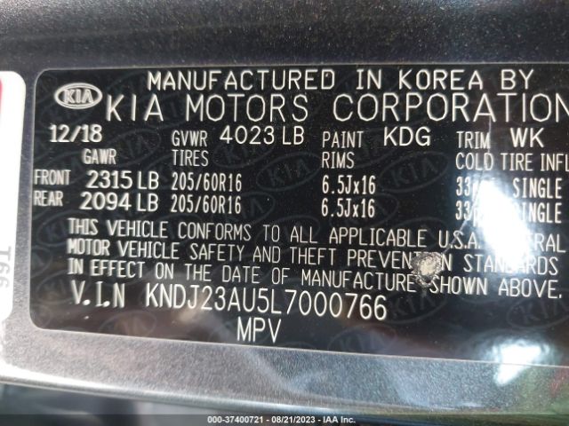 KNDJ23AU5L7000766 KIA SOUL S