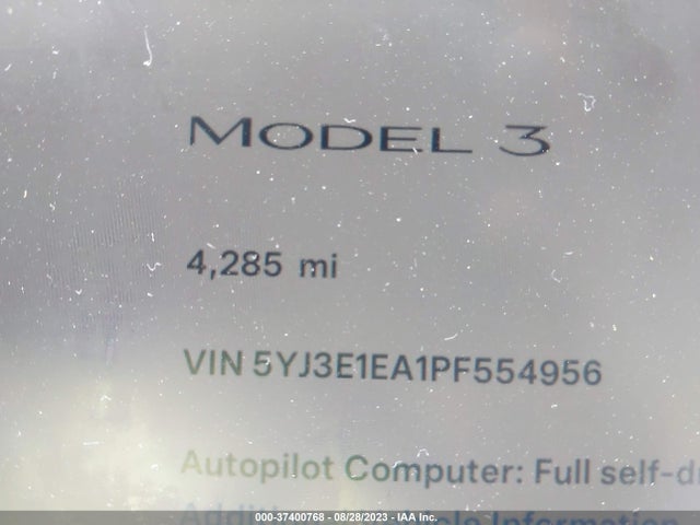 2023 Tesla 3, VIN: 5YJ3E1EA1PF554956