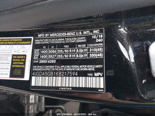 4JGDA5GB1KB217594 Mercedes-Benz Gle Gle 400
