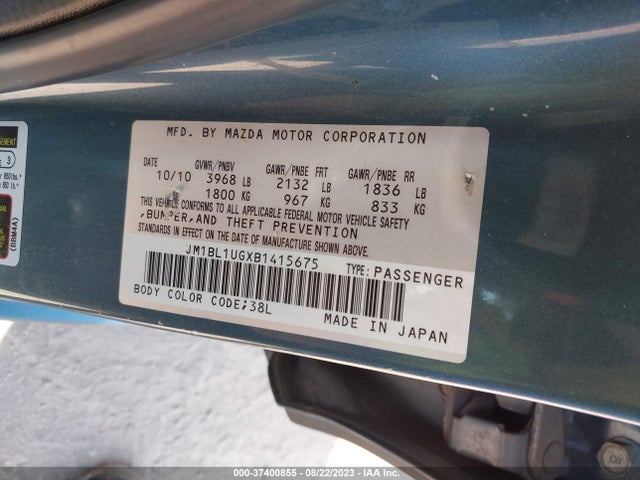 2011 MAZDA MAZDA3 I SPORT VIN: JM1BL1UGXB1415675