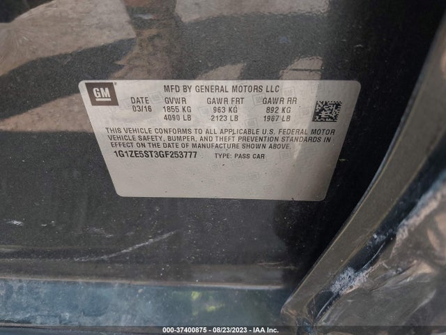 Chevrolet MALIBU LT 2016 1G1ZE5ST3GF253777 Image 9