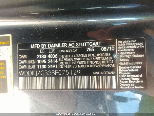 2011 MERCEDES-BENZ E 550 WDDKJ7CB3BF075129 Photo 8