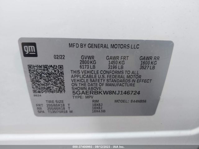 5GAERBKW8NJ146724 Buick Enclave Essence