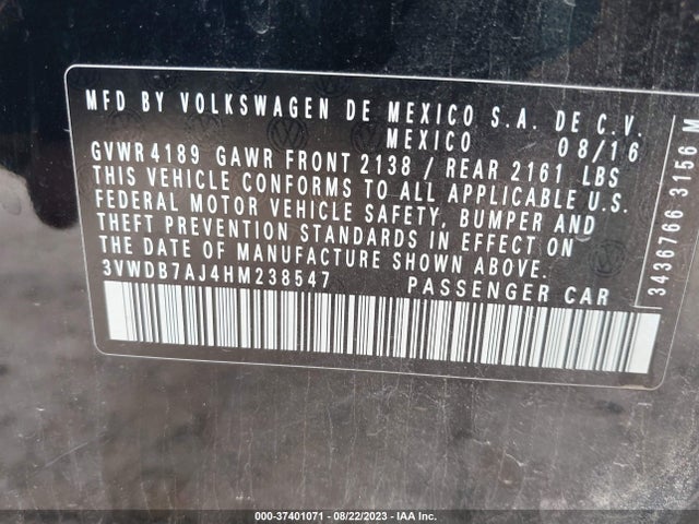 3VWDB7AJ4HM238547 Volkswagen Jetta 1.4t Se