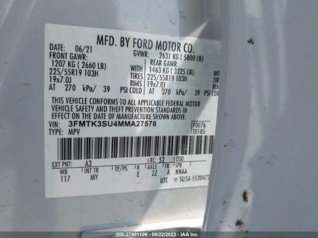 3FMTK3SU4MMA27578 Ford Mustang Mach-e Premium