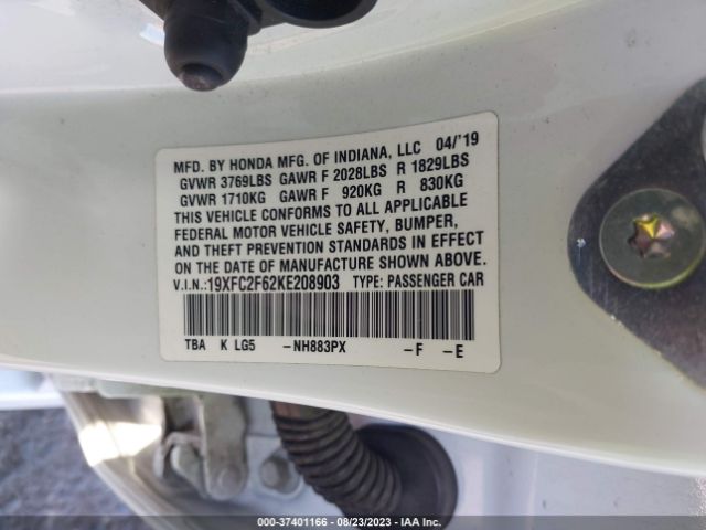 19XFC2F62KE208903 Honda Civic Sedan Lx