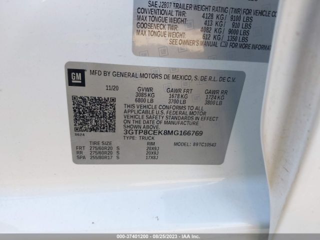 3GTP8CEK8MG166769 GMC Sierra 1500 Elevation