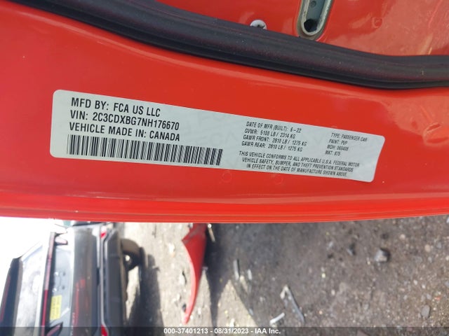 Dodge Charger Sxt 2022 2C3CDXBG7NH176670 Image 9